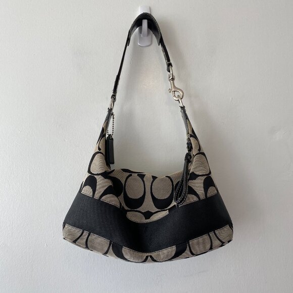 3 pc Coach Signature Monogram Shoulder Bag & Wallet & Checkbook Holder - Picture 2 of 14